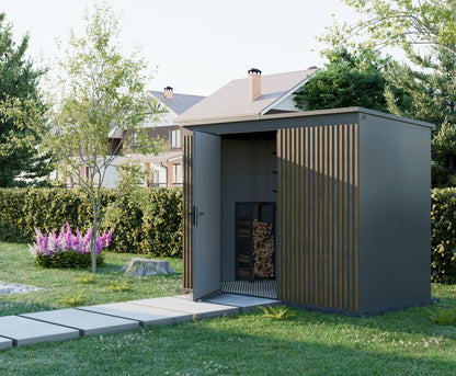Gerätehaus mit Lamellen 2,86x1,36 (m) RAL 7016