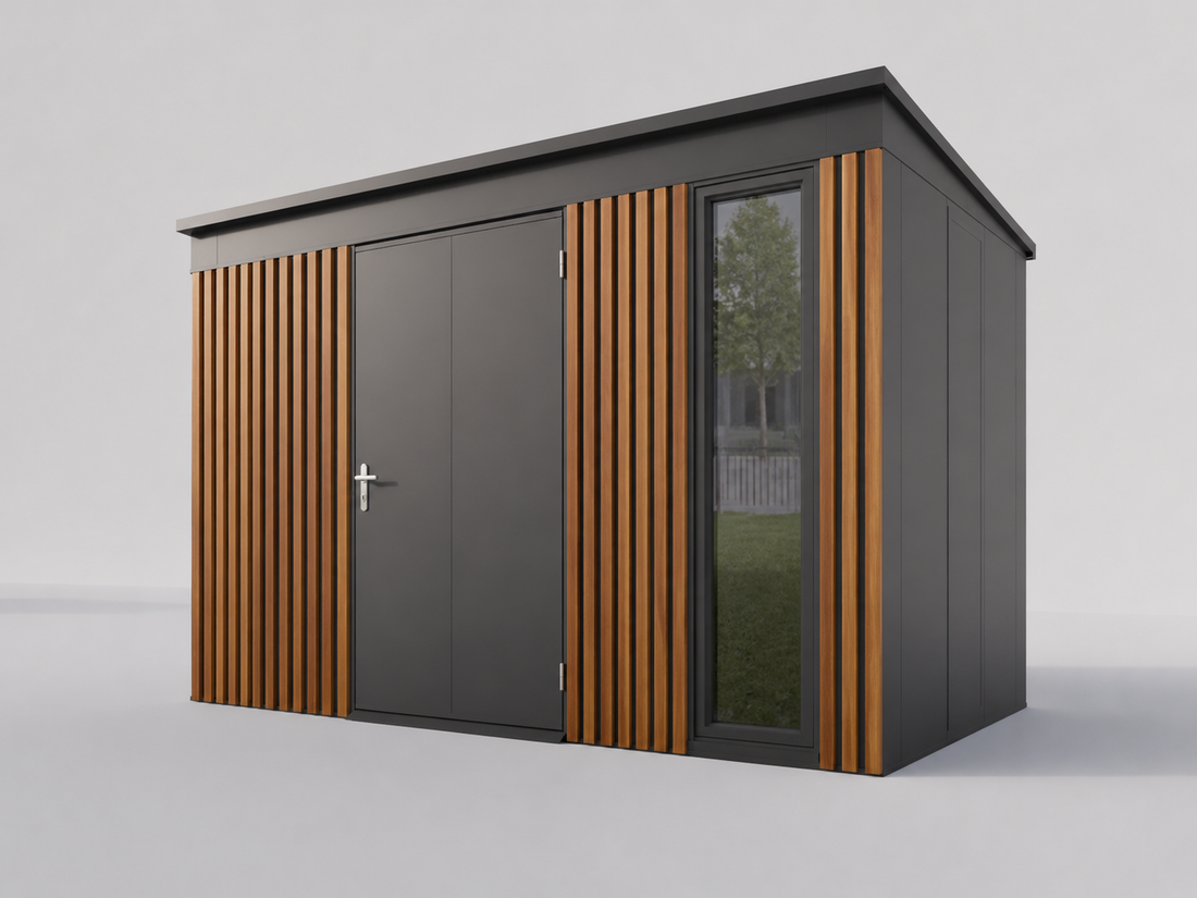Tool Shed with slats 3,36x3,36 (m)
