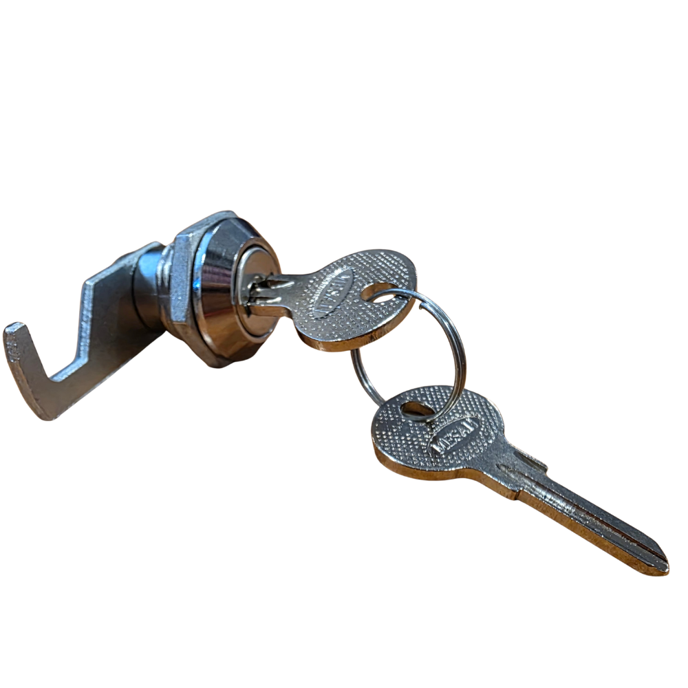 Lock with a key for basket enclosures